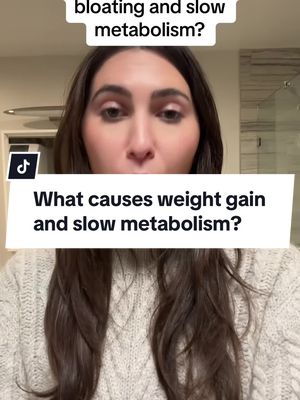 A post by @avoaday on TikTok caption: What causes weight gain, bloating and a slow metabolism? #weightgain #slowmetabolism #insulinresistance #bloodsugar 