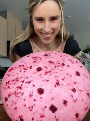 A post by @jeshastevens on TikTok caption: A raspberry croissant doughnut? 🌸 #donut #pastry #dessert #sourdough #croissant 