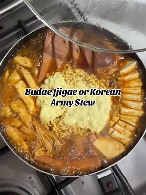 A post by @perrykitztugade on TikTok caption: One of the most easiest comforting meal that you can cook at home—Budae Jjigae or Korean Army stew #CapCut #fyp #foryou #foryourpage #foryoupageofficial #fy #cooking #budaejjigae #koreanarmystew #food 