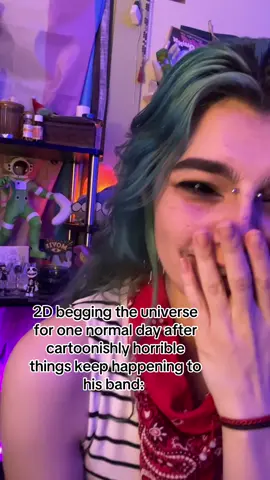 A post by @juststuart23 on TikTok caption: omg this guy is still posting 2D cosplays? 🤨 #gorillaz #2Dcosplay #hethey #fyp 