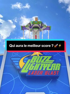 A post by @disneylandparis on TikTok caption: Vous voulez battre tous vos amis à "Buzz Lightyear Laser Blast" et atteindre le rang de héros galactique ? Il suffit de trouver les bonnes cibles... Et toi, c’est quoi ton meilleur score ? ⚡️🚀   Want to beat all your friends at "Buzz Lightyear Laser Blast" and become a galactic hero? All you have to do is find the right targets... What’s your best score? ⚡️🚀 #DisneylandParis #DisneyParks #BuzzLightyearLaserBlast