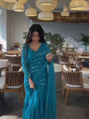 A post by @tahmina_chowdhury_prity0 on TikTok caption: #CapCut 💙🦋 Saree - @Bright_Your_Fashion 