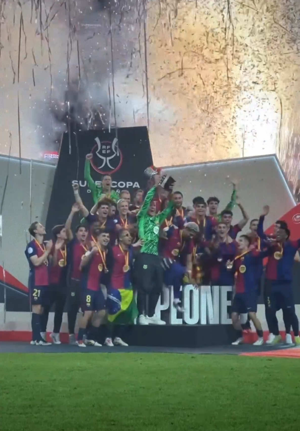 A post by @daniolmo on TikTok caption: SUPERCAMPIONS 🏆 #Supercopa #Barça @fcbarcelona 