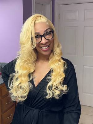 A post by @k.lala104 on TikTok caption: Can you believe I got this AMAZING blonde body wave unit from AliExpress💕😎 #AliExpress #AliExpressFinds #AllonAE