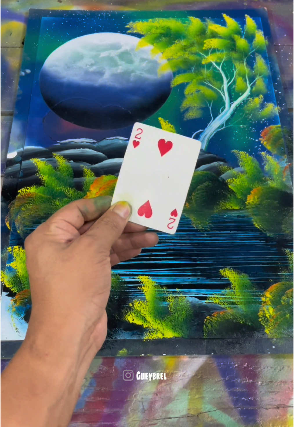 A post by @gueybrel on TikTok caption: ✅PARTE 2 en mi perfil! 😜✌️ No te pierdas mis próximos videos!👀🔥 (Fotos en IG: Gueybrel ) SÍGUEME ! #spraypaint #gueybrel #graffiti #arte #arteurbano #drawing #dibujo #paisajes #acrylicpainting #acrylic  #artista #argentina #2025  