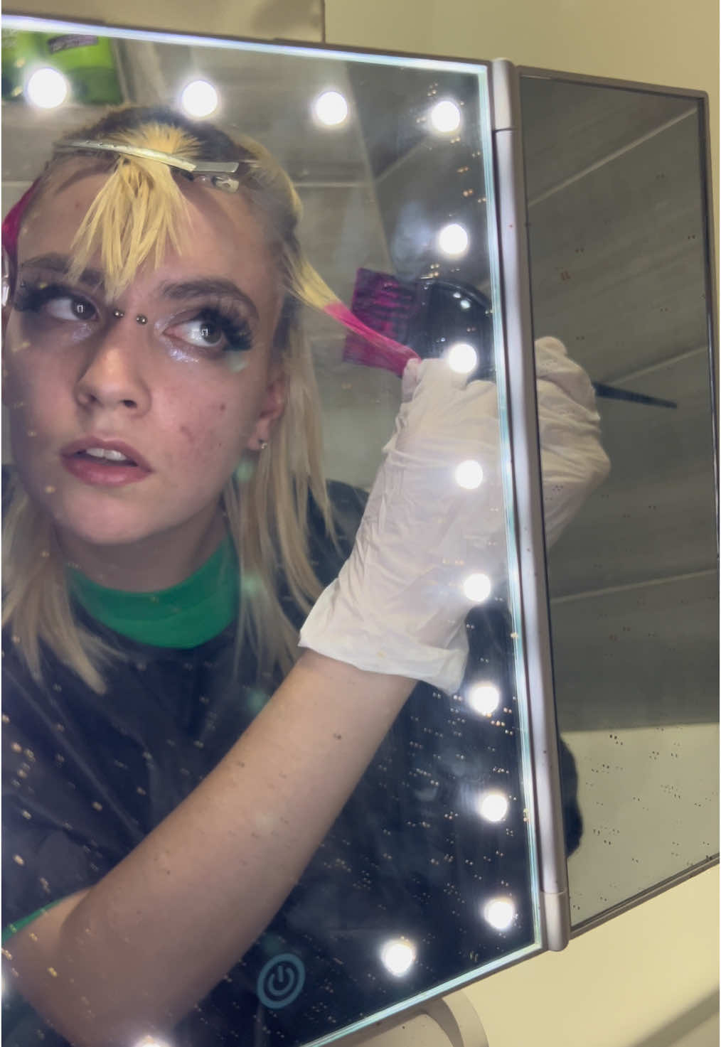A post by @juststuart23 on TikTok caption: old draft from when we first dyed @EJ🍃🌸🌛 ‘s hair pink :3 #hethey #t4t #engaged #fyp 