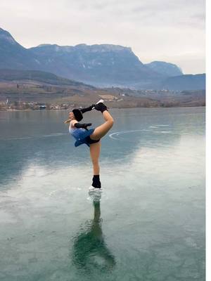 A post by @ilar.yy on TikTok caption: with a fever but I couldn't not skate here🥹.                                                               .                                                                      .                                                         . #IceSkating #skatingtiktok #ice #winter #figureskating #rollerskating #sport #inlineskating #athlete #skating #iceskater #pattinaggio #pattinaggiosulghiaccio #pattinaggioartisticoarotelle #patinoire #patinaje #patinajeartistico #patinajesobrehielo #pattinatrice #pattinatriceitaliana #wildice #frozen #frozenlake #frozenlakeskating #lagoghiacciato #indila #dernieredanse #indiladernièredanse #ballerina #2025 #mountains #nature #landscape #italy 