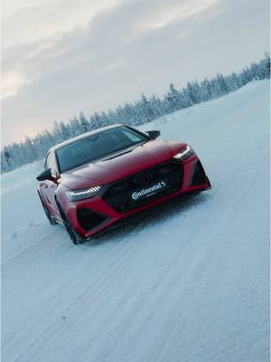 A post by @abt.sportsline on TikTok caption: Turning the snow into its personal red carpet. The ABT RS7 Legacy Edition in Tango Red - with up to 1000 HP and 1150 Nm - unleashes its full potential on the Finnish ice surfaces ❄ #ABT #ABTsportsline #Legacy #LegacyEdition #Audi #RS7 #tangored #quattro #drift #Finland #Rovaniemi #continental #continentaltuning #continentalreifen