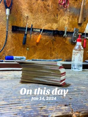 A post by @ironbornforge on TikTok caption: That was a fat stack #onthisday #maker #metalart #tools #DIY #damascussteel #damascus 