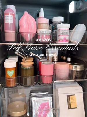 A post by @julianna_claire on TikTok caption: Creating a self care corner 🎀✨🩷 for journaling, skincare, & budgeting #SelfCare #selfcaretiktok #selfcareroutine #minifridge #fridgeorganization #fridgerestock #skincare #skincaretiktok #skincareasmr #girlythings 