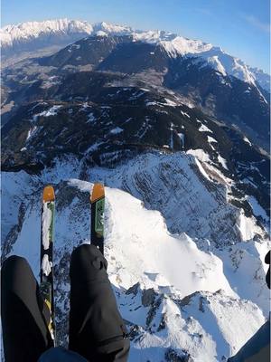 A post by @gopro on TikTok caption: Had us in the first half, Stephan Gander 🪂 #gopro #goprosnow #gopropov #pov #ski #skiing #speedfly