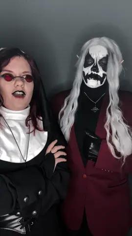 A post by @mokuchan018 on TikTok caption: Them ✨ @🐙Ink🐙  #ghost #ghostbc #thebandghost #ghostband #sisterofsin #sisterofsinoc #sisterofsincosplay #siblingofsin #siblingofsinoc #siblingofsincosplay #sistercamellia #papaemeritus #papaemeritusi #primo #primoemeritus #primoemerituscosplay #mokuocs 