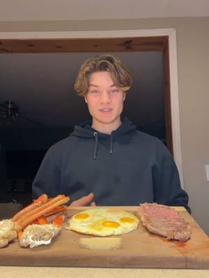 A post by @___isaiah on TikTok caption: Steak, eggs, and crab for dinner #realfood #wholefoods #animalbased #food 