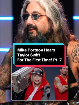 A post by @drumeoofficial on TikTok caption: Mike Portnoy Hears Taylor Swift for the First Time! Pt. 7 #drumeo #mikeportnoy #taylorswift #shakeitoff #drumchallenge #drummersoftiktok #drumcover #drumming #rockdrummer #progrock #dreamtheater #musiciansoftiktok #drumeochallenge #musiccreativity #drummerlife #tiktokmusic #epicdrumming #livedrumming #musicinspiration