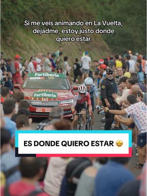 A post by @lavuelta on TikTok caption: It’s where I want to be 🤩 #deportesentiktok #ciclismo #lavuelta #esdondequieroestar #iwanttobe 