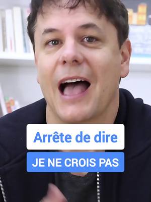 A post by @francaisavecpierre on TikTok caption: Que dire au lieu de "je ne crois pas" ? 😀 #francaisavecpierre #francais #learnfrench #vocabulaire #parlerfrancais