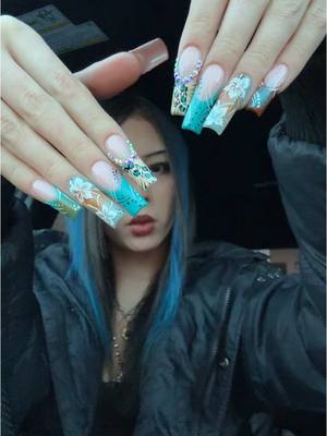 A post by @elm0zwrld on TikTok caption: feel like myself again #xybca #makeup #grwm #yap #fyp #nails #acrylicnails 