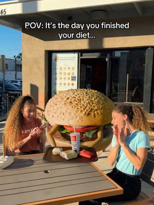 A post by @letwins on TikTok caption: POV: It’s the day you finished your diet…😂 #cgi #vfx #3d #hamburger 