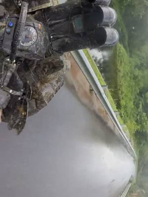 A post by @eh_tv on TikTok caption: That time my brother lost control of the Highlifter on a bridge.  Definitely missing the skeg right about now.  #ehtv #youtube #canam #Renegade #xmr1000r #BayMarine  #polaris #Highlifter #1000xp #slippery 