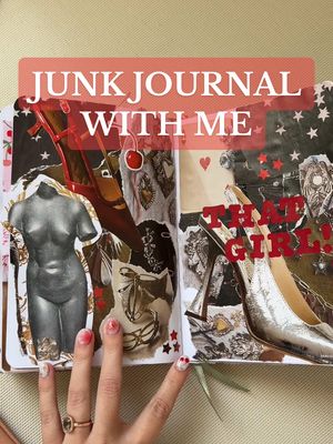 A post by @shleeeeeeeeee on TikTok caption: Ohhhh this is a fav 🍒❤️ feels good to be journaling again! #junkjournal #junkjournaling #journal #scrapbook #scrapbooking #crafting #crafty #junkjournalwithme 