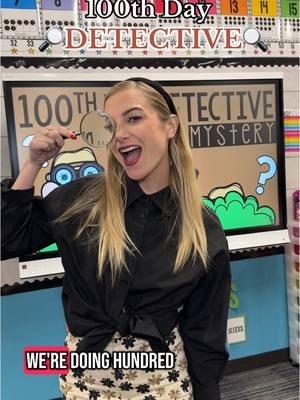 A post by @teachwithmaddi on TikTok caption: 100th Day of School Activity! We’re doing 100th Day Detective! The students will transform into a SECERT agent to find out who stole the pencil sharpener #teachertoks #teacher #teachertok #teachersoftiktok #100thdayofschool #teachervlog #teachers #teachersoftiktok 