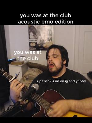 A post by @freddy_dearmaryanne on TikTok caption: gonna miss you all so much man I'm getting sentimental I'm in pain #emo #midwestemo #youwasattheclub #poppunk #acoustic #singing 