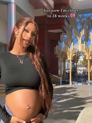 A post by @s.h.a.r.a.n.n on TikTok caption: 28 weeks on Monday 🎀 I can’t wait to meet my babygirl🥹 follow my socials to stay updated in case tik tok does get banned 💔