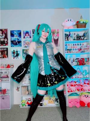 A post by @occultmage on TikTok caption: miku miku oo ee oooo still one of my favorite dances its too iconic #hatsunemiku #mikucosplay 