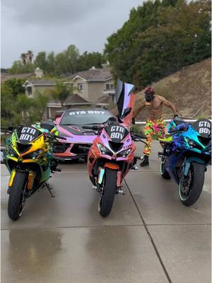 A post by @sixstarstunts on TikTok caption: GTA VIBES #motorcycles #bikelife #car #2025 #rainbow #sportbike #supercar 