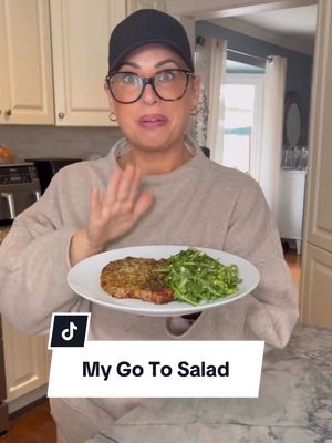 A post by @theterrilowe on TikTok caption: POV: You’re watching me make the salad that got me through 100 lbs of drama, cravings, and bad decisions. 🥗✨ Ingredients: Love, discipline, and a sprinkle of ‘I’m too cute for junk food.’ Let’s make this magic happen! #salad #saladrecipe #womenover40 #womenover50 #healthyrecipes #veggies 