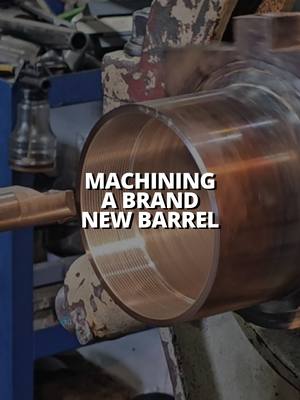 A post by @cutting_edge_engineering on TikTok caption: We’re machining a brand-new barrel! Part 2 of the 10T Forklift Cylinder Repair continues! #forklift #welding #hydraulic #cylinder #lathe #cuttingedgeengineering #machining #machinist