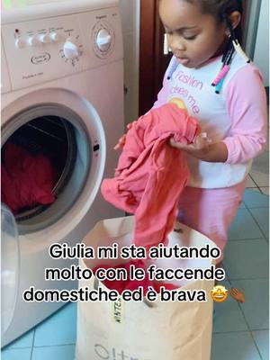 A post by @lucy_osarimen_osahon on TikTok caption: Giulia mi sta aiutando molto con le faccende domestiche ed è brava 🤩 #lucy_osariemen_osahon #italy #tiktok #viral #fyp #foryoupage #trending 