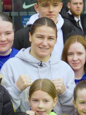 A post by @sportsdirect on TikTok caption: What a day in Sports Direct Carrickmines with double undisputed World Champion, Katie Taylor 🐐 We’re still not over it 🥊 🙌🏻