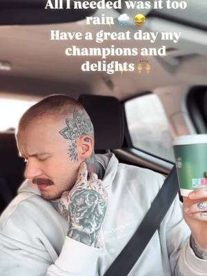 A post by @daveyfitnesslife on TikTok caption: I may have lost my mind 😂😂 #fy #fyp #fypツ #foryou #tattoo #tattoos #tattooed #tattooedmen #sing #lipsync #car #coffee #coffeetiktok #goodmorning #hero #BookTok 