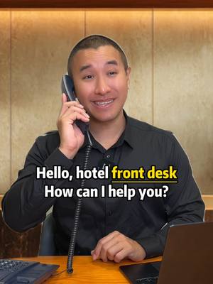 A post by @jonpengenglish on TikTok caption: Hotel English: How to talk to the hotel front desk #english #learnenglish #englishteacher #英文 #英语 #英语口语 在國外入住飯店可以學會這些英語句型