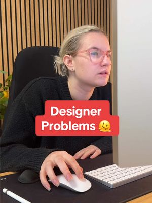 A post by @abiconnick on TikTok caption: Please tell me I’m not alone? 😭 #designerproblems #graphicdesigner #graphicdesigntiktok #branddesign 