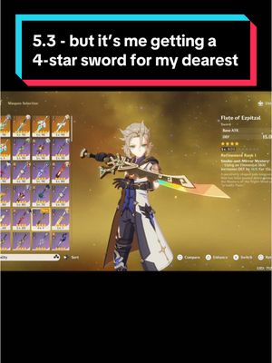 A post by @razorsfury on TikTok caption: Limited 4 star sword in Natlan in the open world yeahhh #genshin #GenshinImpact 