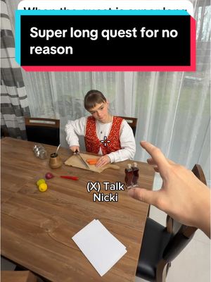 A post by @loczniki on TikTok caption: When you could finish the quest in 5 sec but… 😩