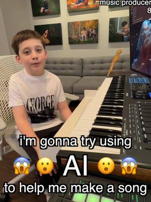 A post by @milesmusickid on TikTok caption: Miles tried out @Suno for the first time and came up with something awesome #musicianlife #aimusic #suno #ProducerLife #BedroomProducer #StudioFlow #HomeStudio #LogicPro #musicproducer #DJ #beatmaking #FLStudio #Ableton #Talented #EDM #amazingmusicians #ElectronicMusic 