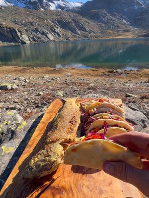 A post by @thenikosknifee on TikTok caption: Fresh Fish Tacos, anyone?! 😍🔥 #tacos #fish #fishing #outdoorcooking #asmrcooking 