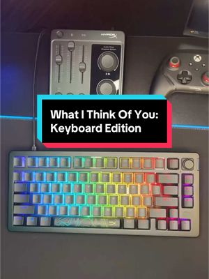 A post by @hyperx on TikTok caption: did we get you right? 👀  comment other keyboard combos we should try #gaming #GamingOnTikTok #gaminglife #pcgamer #GamingSetup #keeb #keebtok #keebs 