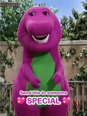 A post by @barneythedinosaur on TikTok caption: A little reminder from me to you: You are loved, important, and oh so special! 🦖💜 Send this to someone who needs to hear it. . . . . BARNEY AND THE BACKYARD GANG and BARNEY & FRIENDS were originally Developed by Sheryl Leach, Kathy Parker and Dennis DeShazer