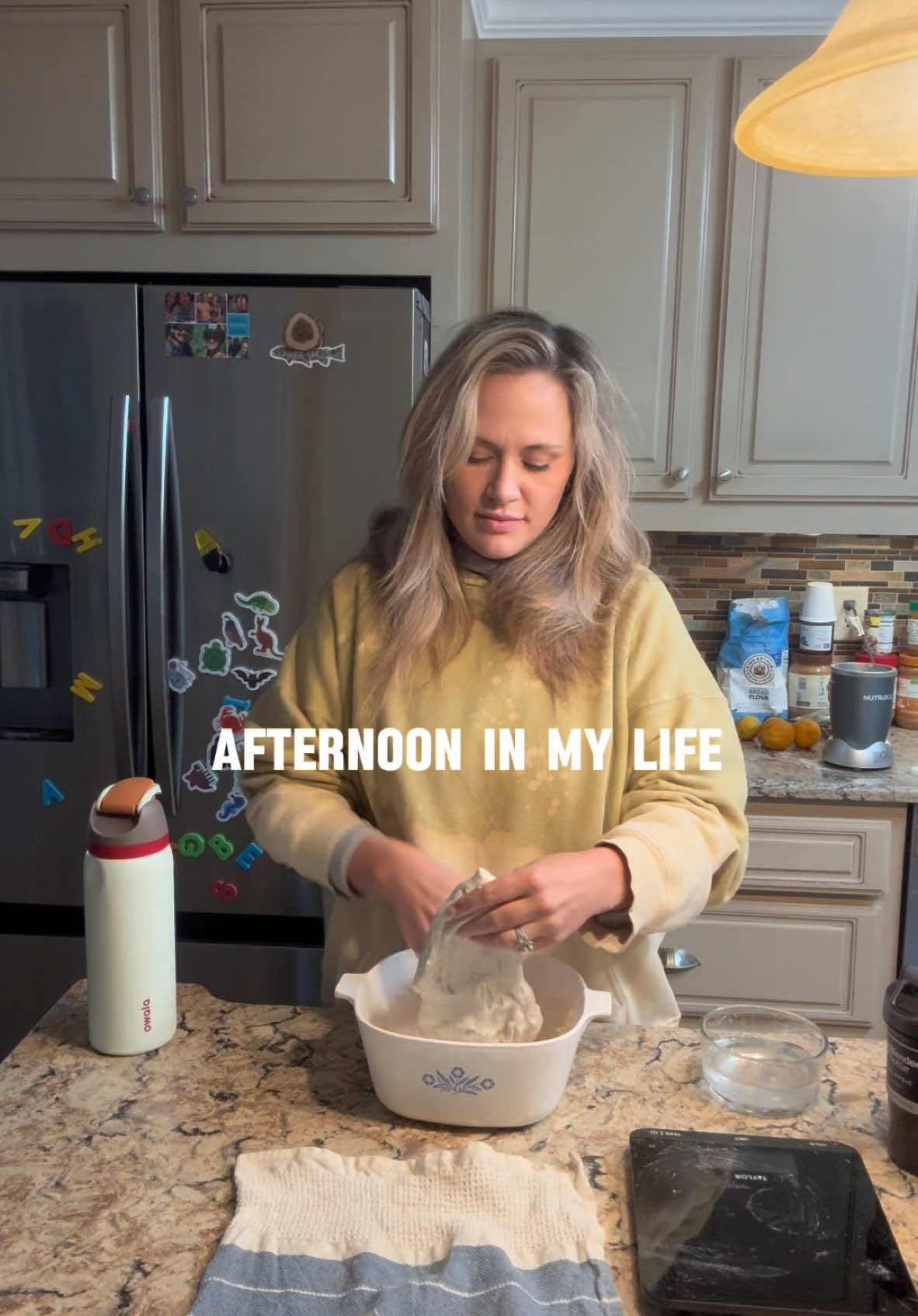 A post by @justbeinjordan_ on TikTok caption: Almost 15 weeks postpartum and finally starting to put her down 😅🤣 Postpartum is such a journey… so beautiful but so complex. There are days I have no clue how I’m going to make it to 5pm then there are days like today I wish I could do all over again.  #postpartum #sahm #diml #reality #momsoftiktok #momlife #sourdoughbread #emu #goatsoftiktok 