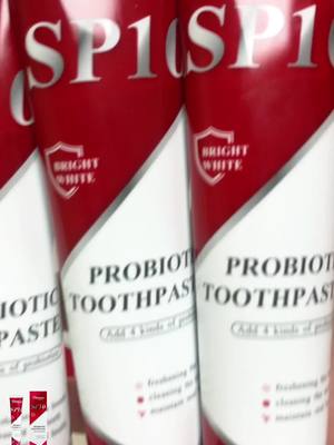 A post by @uamourmya_ on TikTok caption: I finally found this, sp8 probiotic toothpaste has the maxirmum whitening effect without damaging tooth enamel, makingyour smile whiter!#toothpaste #teeth #teethwhitening #paste #badbreath #whiteningteeth #yellowteeth