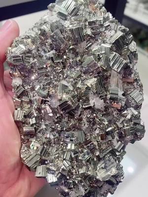 A post by @william_crystals on TikTok caption: Pyrite associated with quartz #wholesale #gemstone #minerals #shopping #quartz #crystals #sparkly #pyrite 