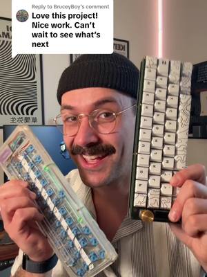 A post by @brett.tech on TikTok caption: Replying to @BruceyBoy mucho excited for this one (: #mechanicalkeyboard #keeb #thock #keybaord