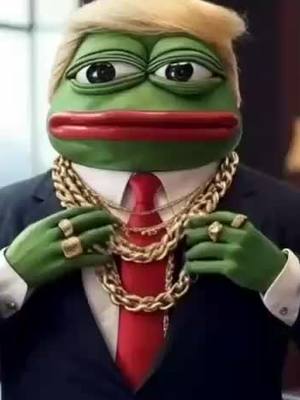 A post by @trumpiusonsol on TikTok caption: Guess who's back in the Oval Office... but make it MEME. 🐸👑 Meet Trumpius, the Drip President rocking gold chains, rings, and that iconic hair. 💼💰 Meme economy, back on track. 🚀 #Trumpius #PepeTheFrog #DripPresident #MemeEconomy #WelcomeBack #trumpiusbot  #OvalOfficeFlex #BensonHodl #SolanaMemes #BackroomsVibes