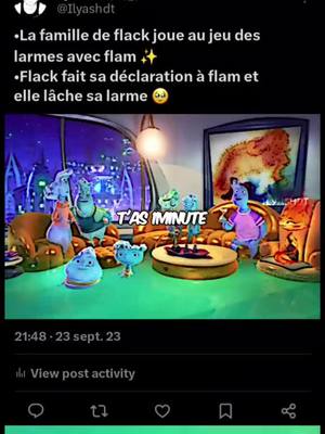 A post by @very_notorious on TikTok caption: La famille joue au jeu des larme avec flam et flack !! C’est émouvant #fyp #foryouu #filmclips #citation #film #elementaire #sad #elementairedisney 