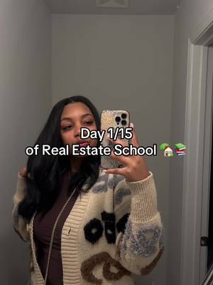 A post by @creditcoachkey on TikTok caption: First Day of Real Estate School 📚  #realestateschool #realestateeducation #garealtor 