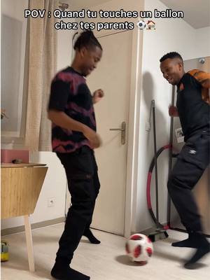 A post by @les_parodie_bros on TikTok caption: Quand tu touches le ballon chez tes parents 🤣